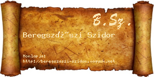 Beregszászi Szidor névjegykártya